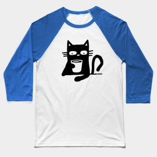 Black cat and coffee Baseball T-Shirt